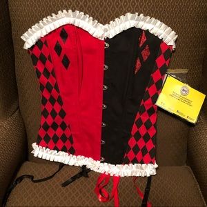DC comics Harley Quinn Diamonds lace up corset